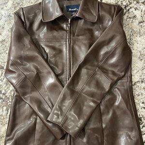 Denim & Co. Vintage Faux Leather/Shell Jacket